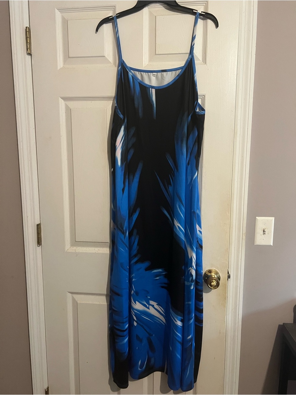 Blue & Black Printed Dress - Women's Sleeveless Maxi